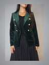 Blazer Ajusté en Velours Boutons Dorés