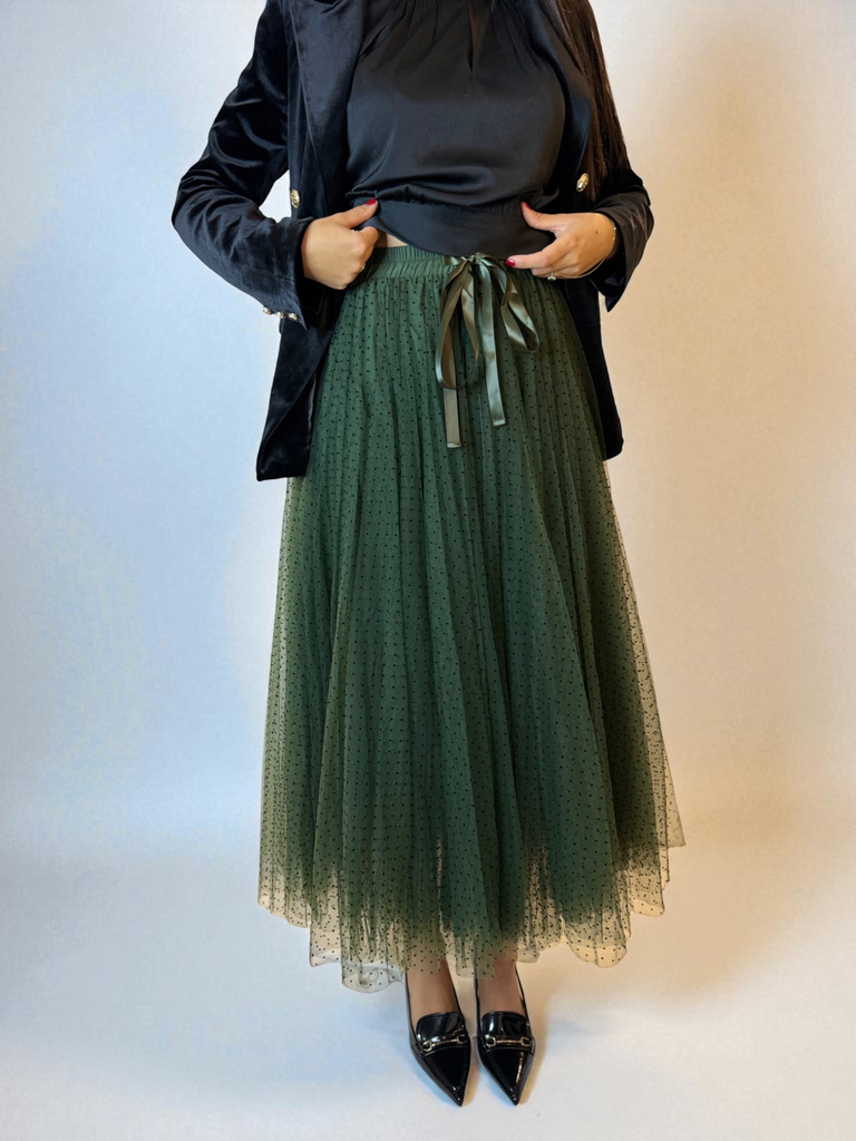 Jupe Longue Tulle À Pois